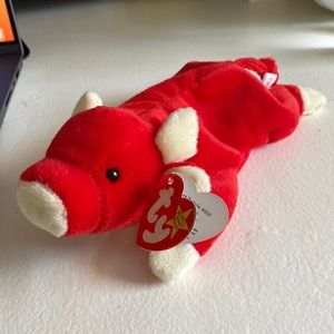 TY Beanie Baby - SNORT the Red Bull - Pristine with Mint Tags #4002